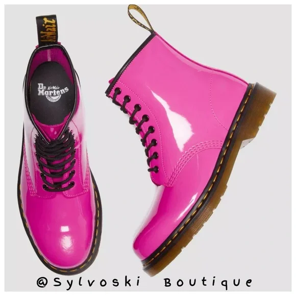 💖DR MARTENS 1460 WOMEN'S PATENT LAMPER LEATHER LACE UP BOOTS 💓💓💖💖NWT - Picture 3 of 13